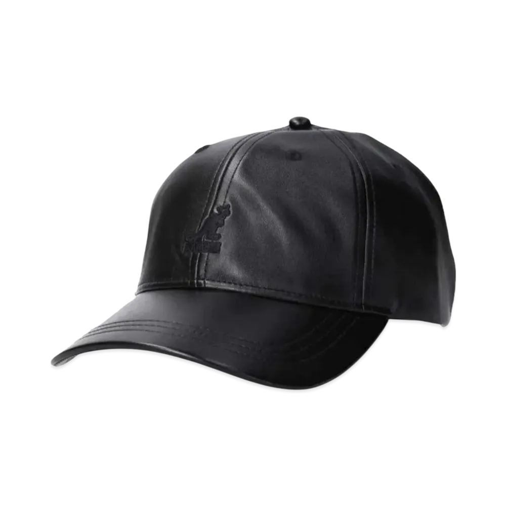 Kangol Smu Faux Leather Baseball Cap "Black/Black"