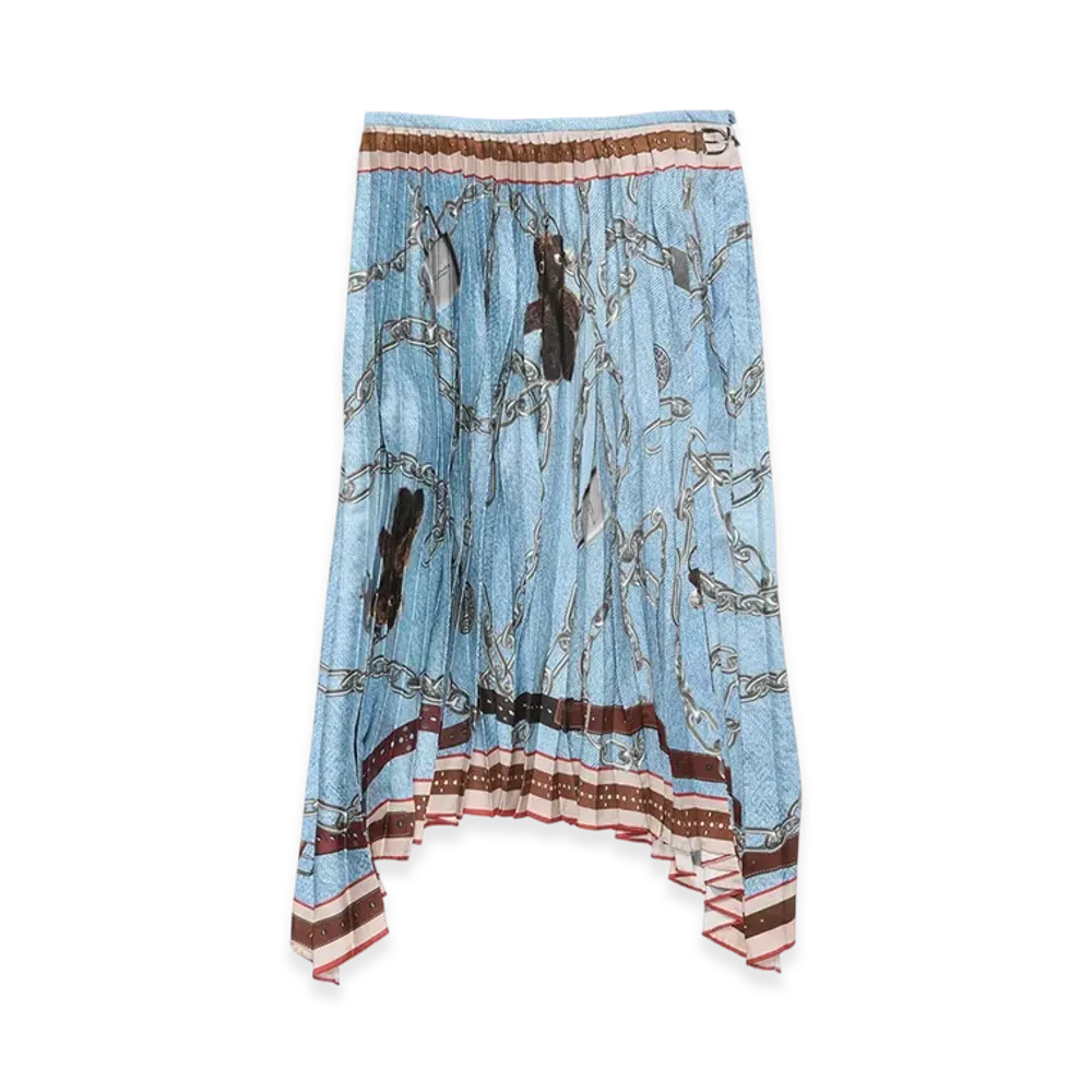 Acne Studios Long Pleated Skirt "Denim Blue"