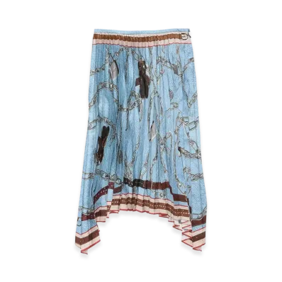 Acne Studios Long Pleated Skirt "Denim Blue"