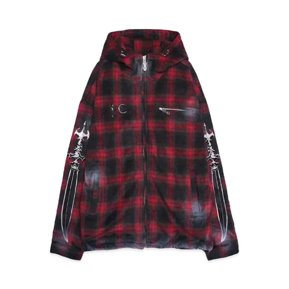 THUG CLUB Arab Sword Flannel Zip-up "RED"