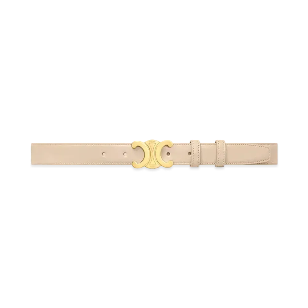 CELINE Medium Triomphe Belt In Taurillon Leather "Cappuccino"