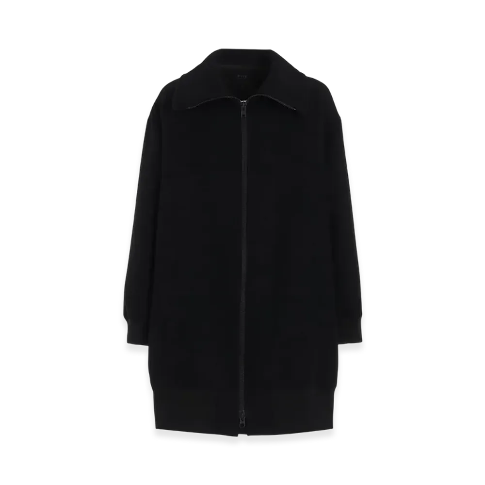 S'YTE Double-Weave Melton Oversized Long Truck Top "Black"