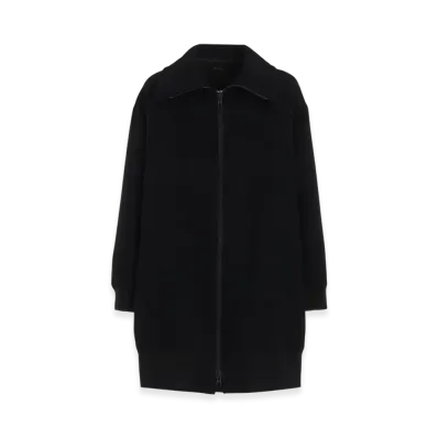 S'YTE Double-Weave Melton Oversized Long Truck Top "Black"