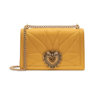 Dolce&Gabbana Devotion Bag Big Size Matrasse Nappa Leather "Mustard"