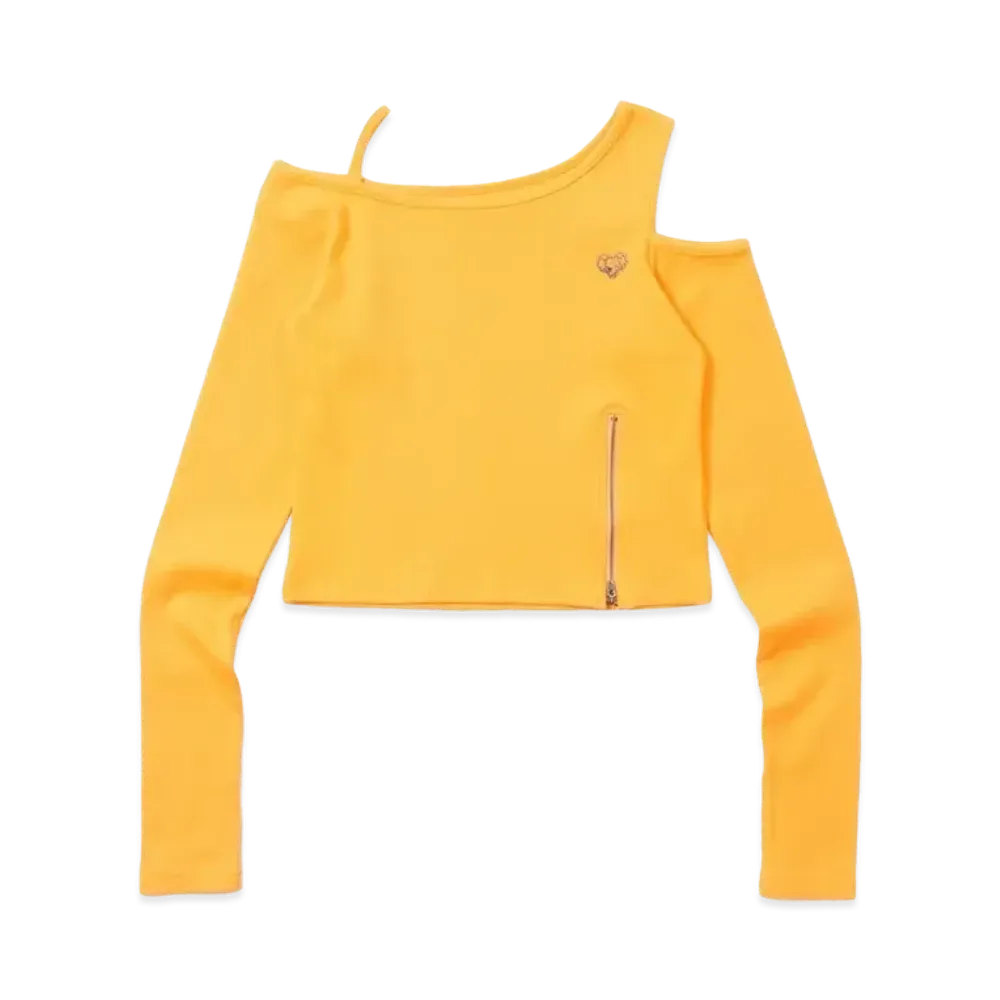 HTH rib shoulder long tee "ORANGE"