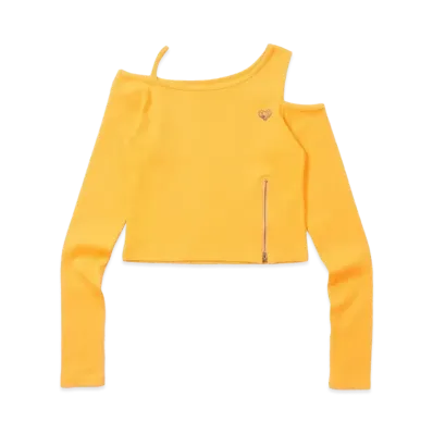 HTH rib shoulder long tee "ORANGE"