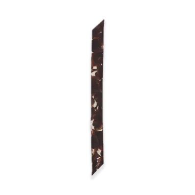 PRADA Printed Silk Shantung Skinny Scarf "Dark Brown/White"