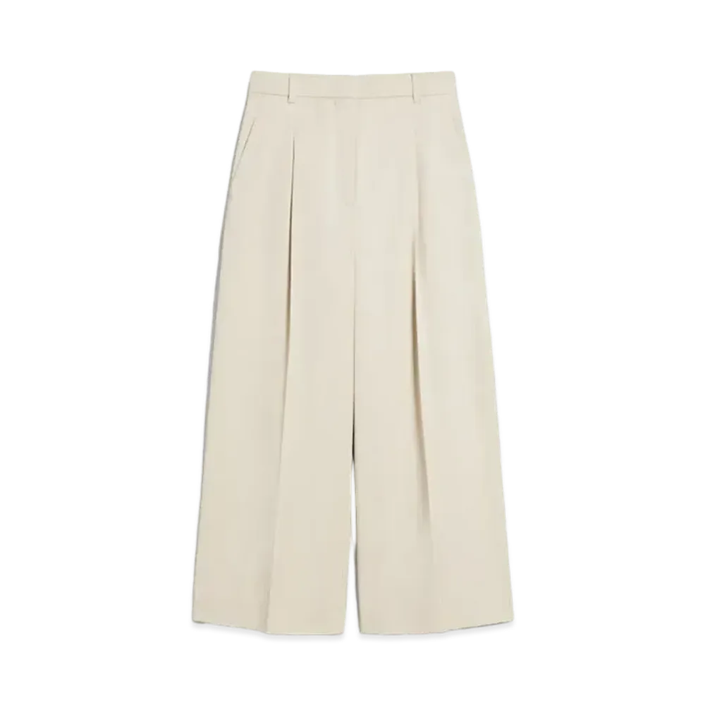 Max Mara Rembo Cotton Stretch Cropped Pants "Beige"