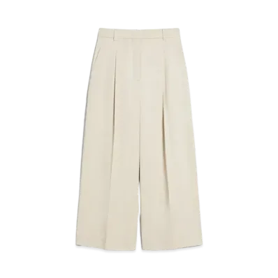 Max Mara Rembo Cotton Stretch Cropped Pants "Beige"