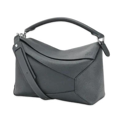 LOEWE Large Puzzle Edge Bag In Grained Calfskin "Anthracite"