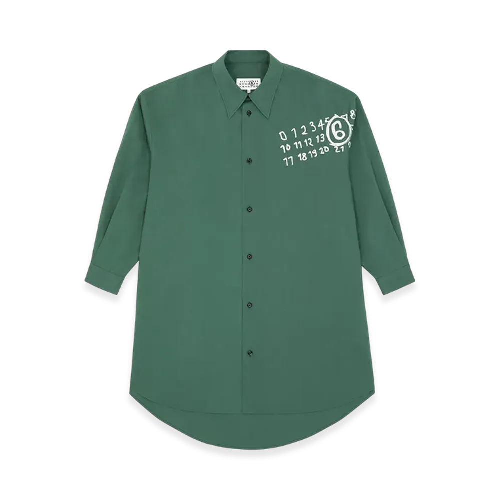 MM6 Maison Margiela Women's Poplin Shirt Dress "Green"