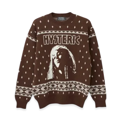 HYSTERIC GLAMOUR HYS Nordic Jacquard Sweater "Brown"
