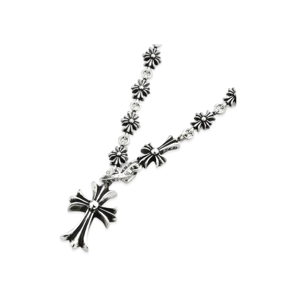 Chrome Hearts Tiny E CH Plus Necklace w/ Tiny CH Cross 60cm (24inch) "Silver"