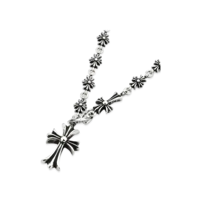 Chrome Hearts Tiny E CH Plus Necklace w/ Tiny CH Cross 60cm (24inch) "Silver"