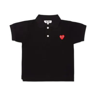 PLAY COMME des GARCONS Kids Polo Shirt With Red Emblem "Black"