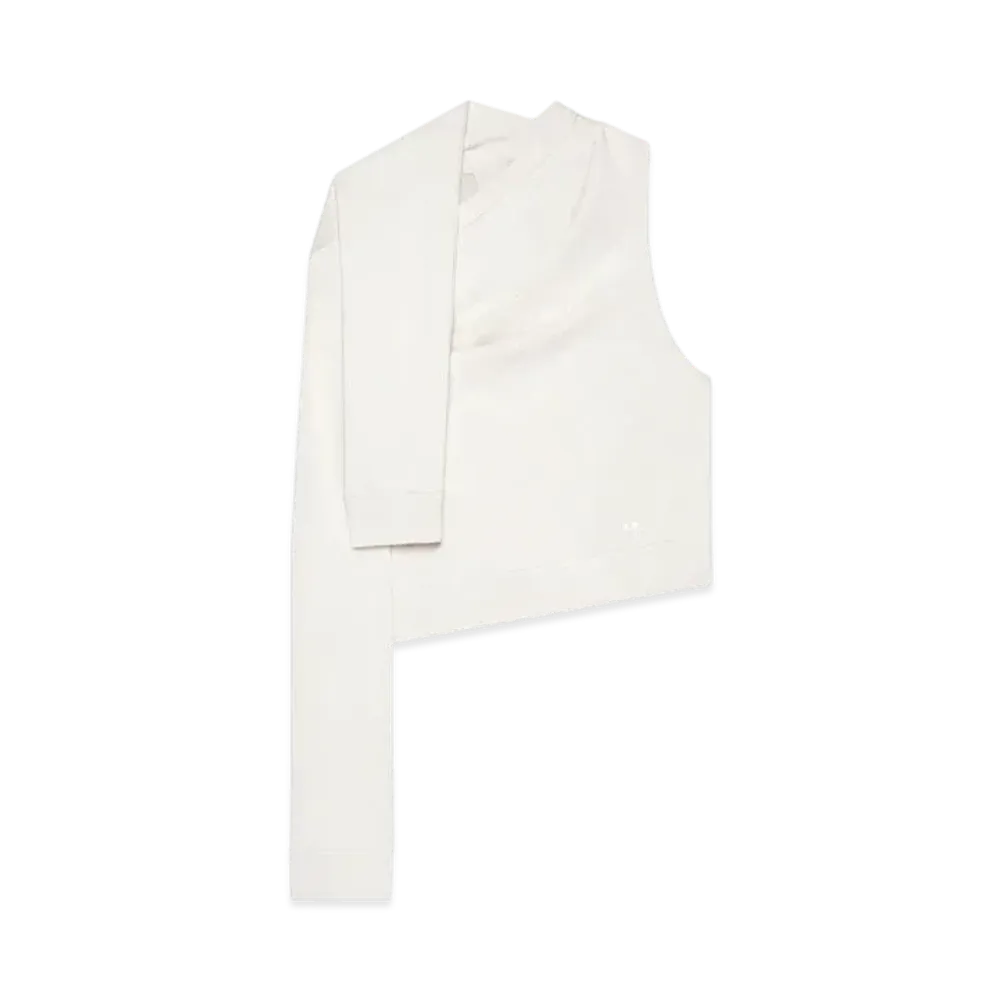 Courreges Asymmetric Off Shoulder Sweater "Oat Meal"