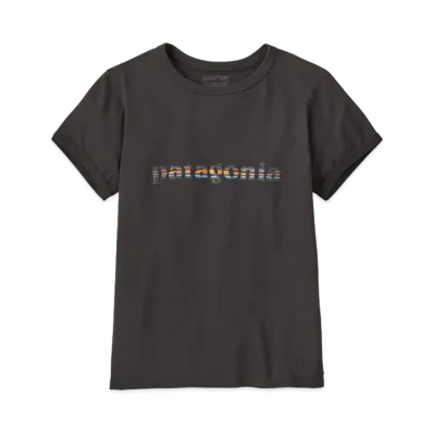 Patagonia Women's 73 Skyline Logo Organic Ringer Tee "Black"