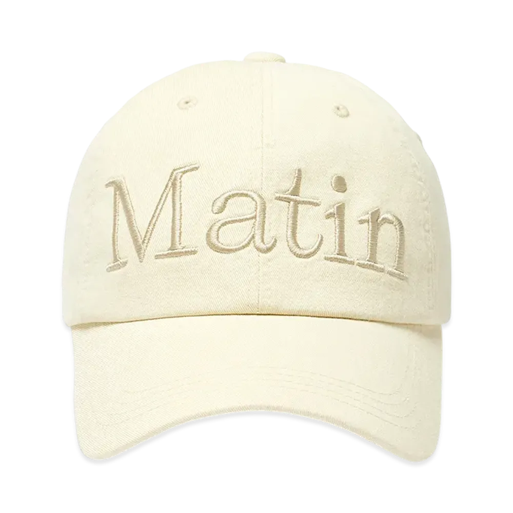 Matin Kim Matin Logo Washed Ball Cap "Light Beige"