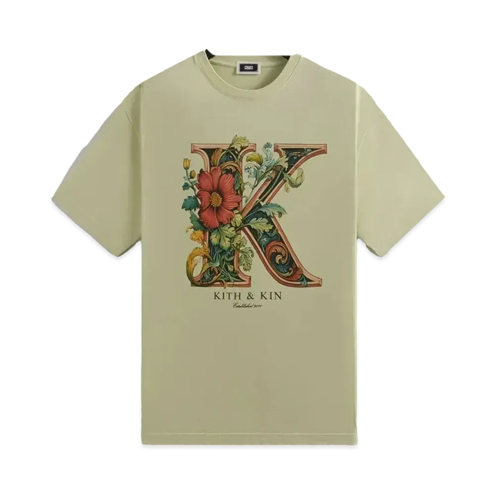 Kith Floral K Vintage Tee "Stoneware"