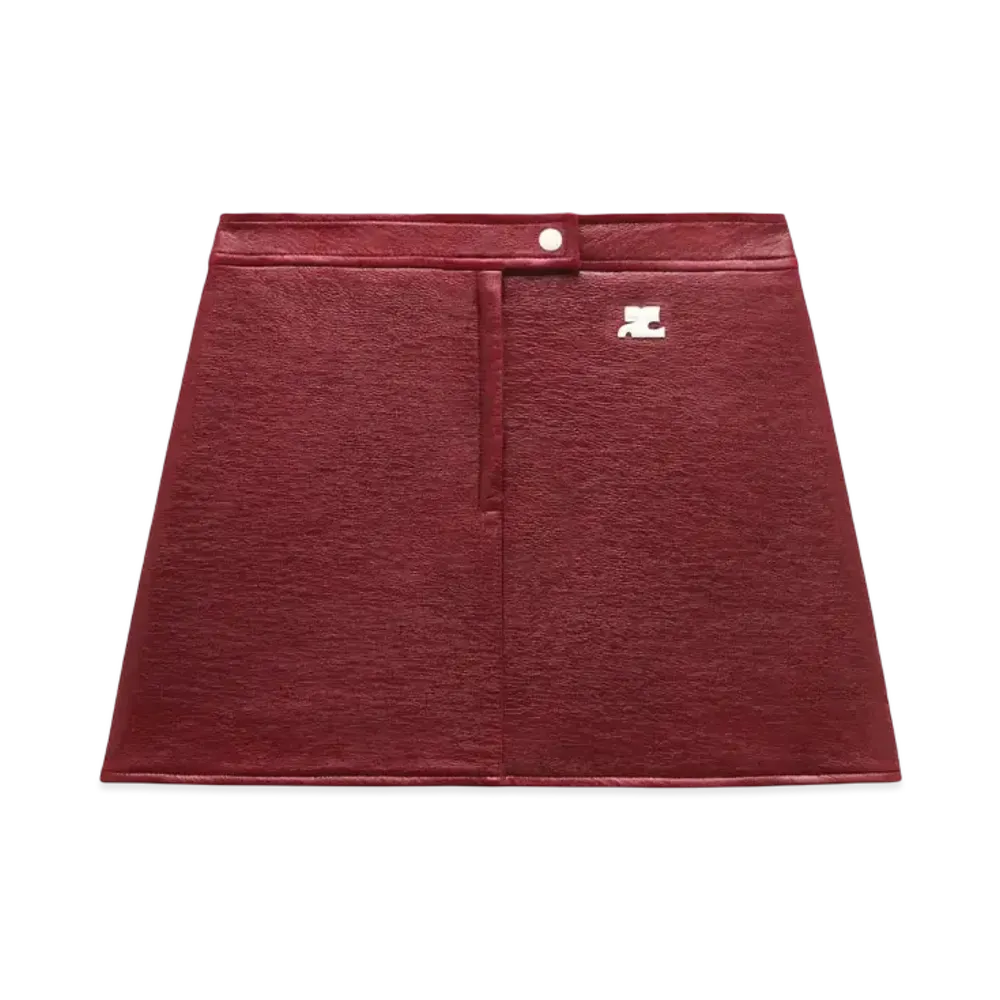 Courreges Reedition Vinyl Mini Skirt "Red"