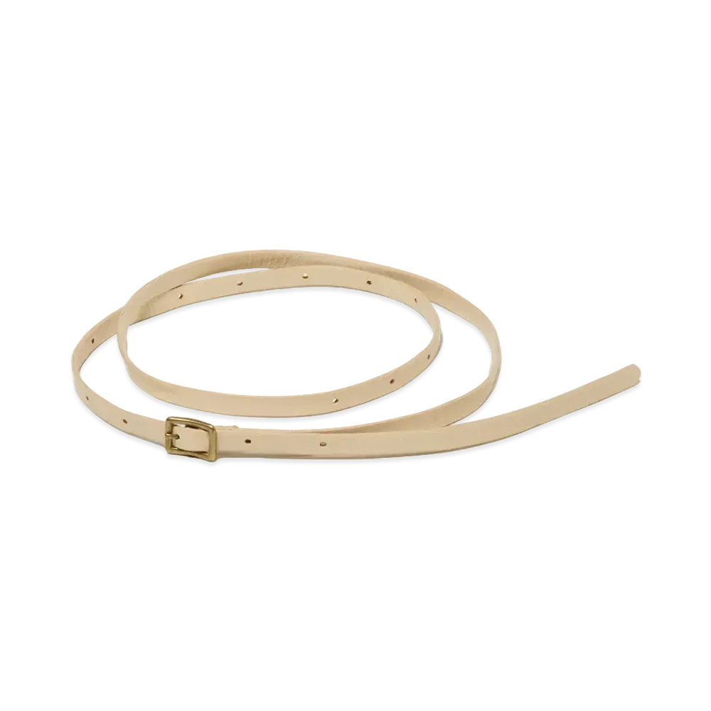 AURALEE Leather Narrow Long Belt "Beige"