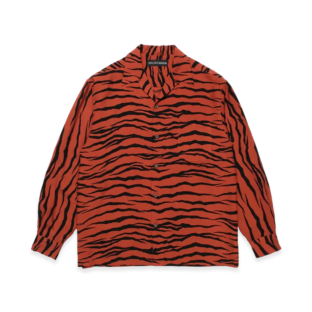 WACKO MARIA Tiger Open Collar Shirt "Orange"