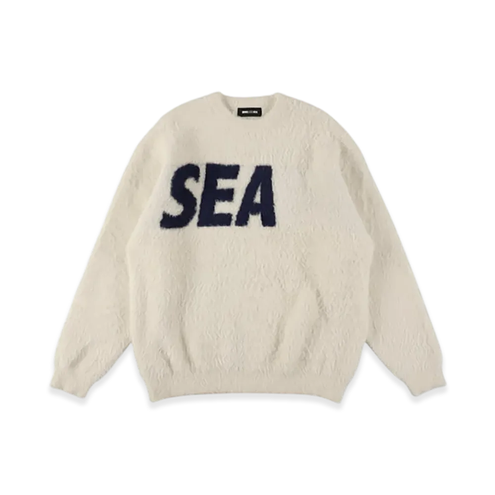 WIND AND SEA Shaggy Bigsea Knit Sweater "Off White"