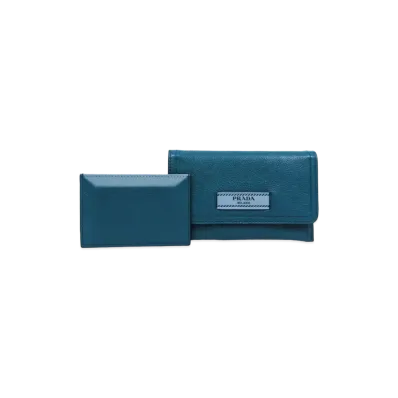 PRADA Leather Card Case "Blue"