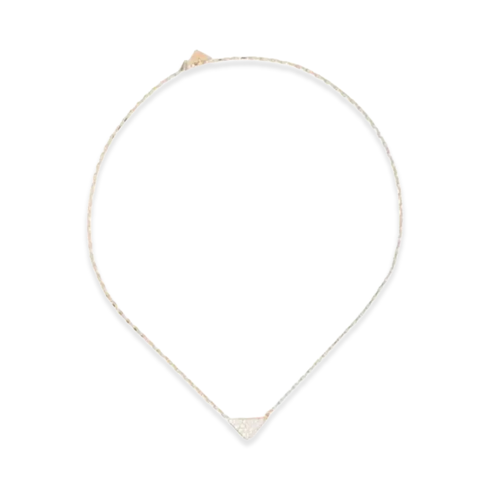 PRADA Eternal Gold Eternal Mini Triangle Pendant Necklace in Yellow Gold and Diamonds