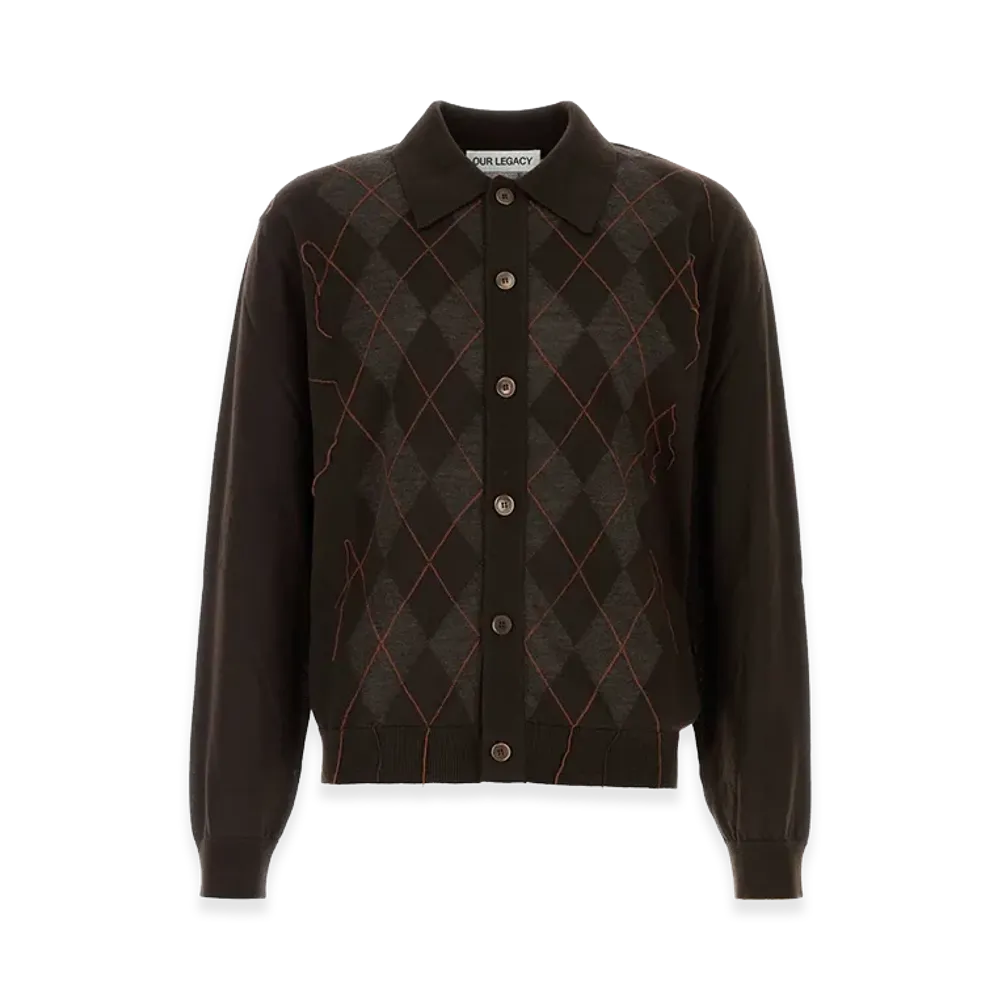 OUR LEGACY Wool Evening Cardigan "Chocolate/Brown"