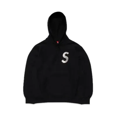 Supreme x Swarovski S Logo Hooded Sweatshirt "Black"