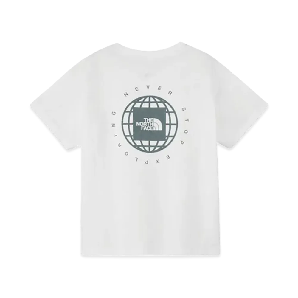 The North Face Short Sleeve Geo Square Logo Tee Kids "White"