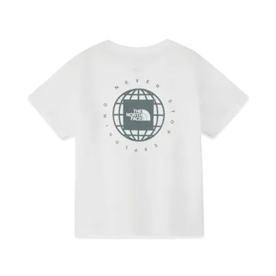 The North Face Short Sleeve Geo Square Logo Tee Kids "White"