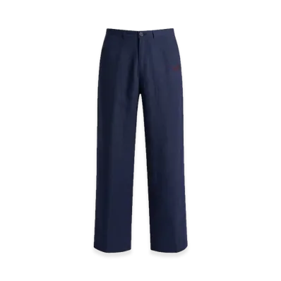 FEELS. Linen Straight Slacks "Navy"