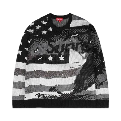 Supreme Digital Flag Sweater "Black"