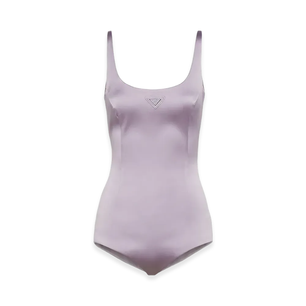 PRADA Women's Stretch Satin Bodysuit "Wisteria"