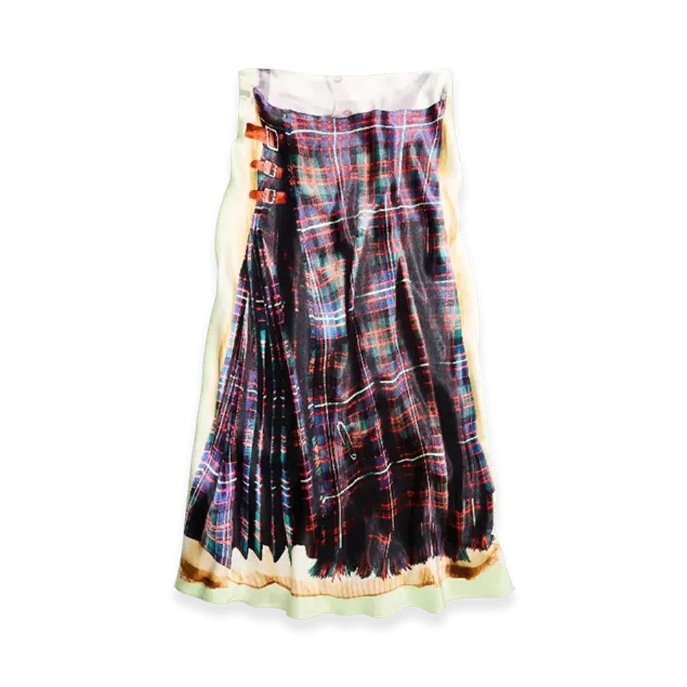 H&M x Glenn Martens Printed Satin Skirt "Black"