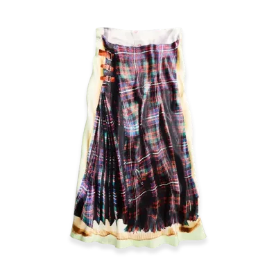 H&M x Glenn Martens Printed Satin Skirt "Black"