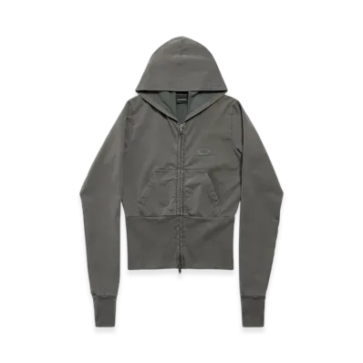 BALENCIAGA Women's Loop Sports Icon High Rib Zip-up Hoodie "Grey"