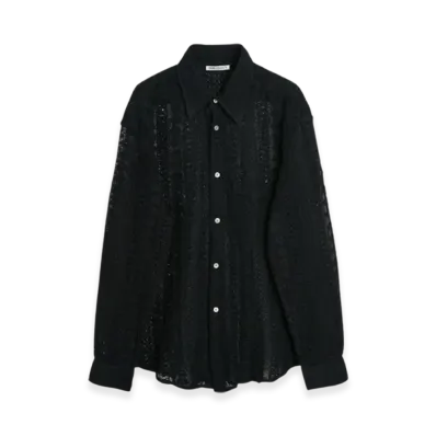 OUR LEGACY Coco Shirt Cotton Crochet "Black"