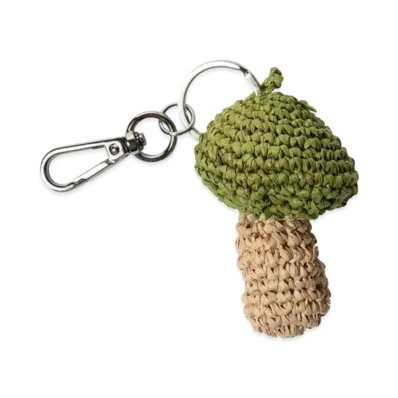 Stussy Mushroom Raffia Keychain "Green"