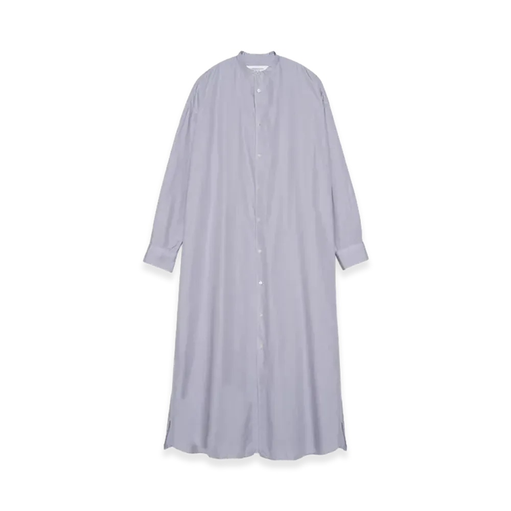 Graphpaper minus Botanical Dyed Broad Oversized Band Collar Dress "Purple"