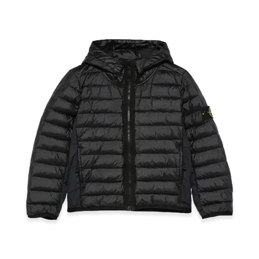 Stone Island Kids Hooded Down Jacket "Black"