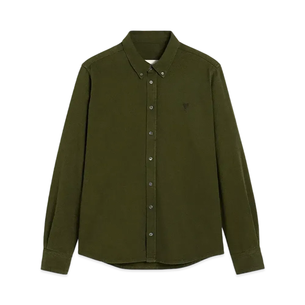 AMI PARIS Amidou Cool Button Down Shirt "Loden"