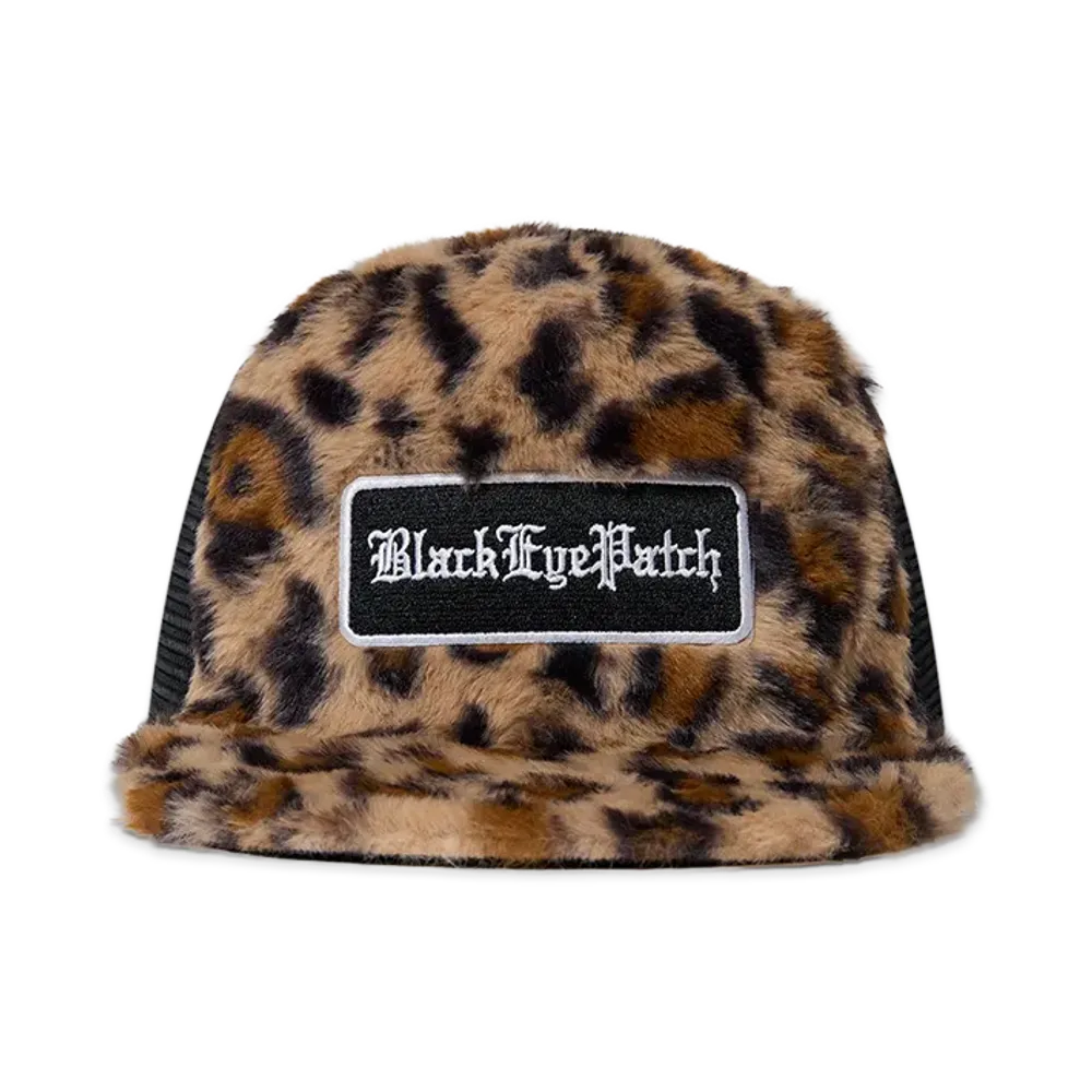 BlackEyePatch Faux Fur Leopard Patterned Trucker Cap "Leopard"