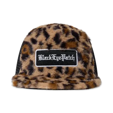 BlackEyePatch Faux Fur Leopard Patterned Trucker Cap "Leopard"