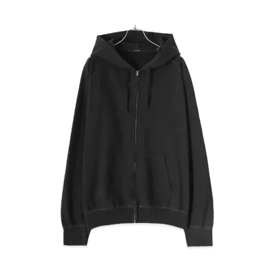 COMOLI Product Dyed Fleece Zip Parka "Ink Black"