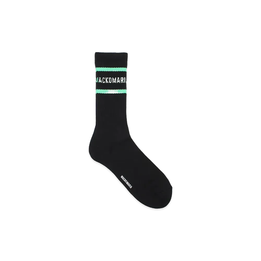 WACKO MARIA Logo Jacquard Socks "Black/Green"