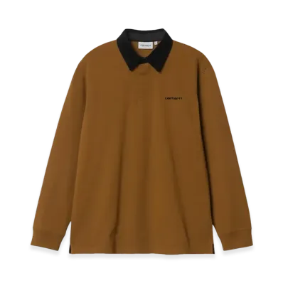 Carhartt WIP Cord Rugby Polo "Deep Hamilton Brown"