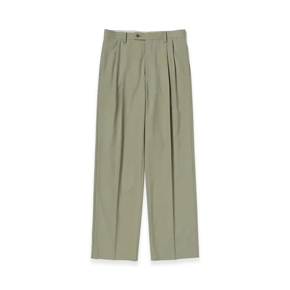 AURALEE Ultra Fine Tropical Wool Two-Tuck Slacks "Light Khaki"